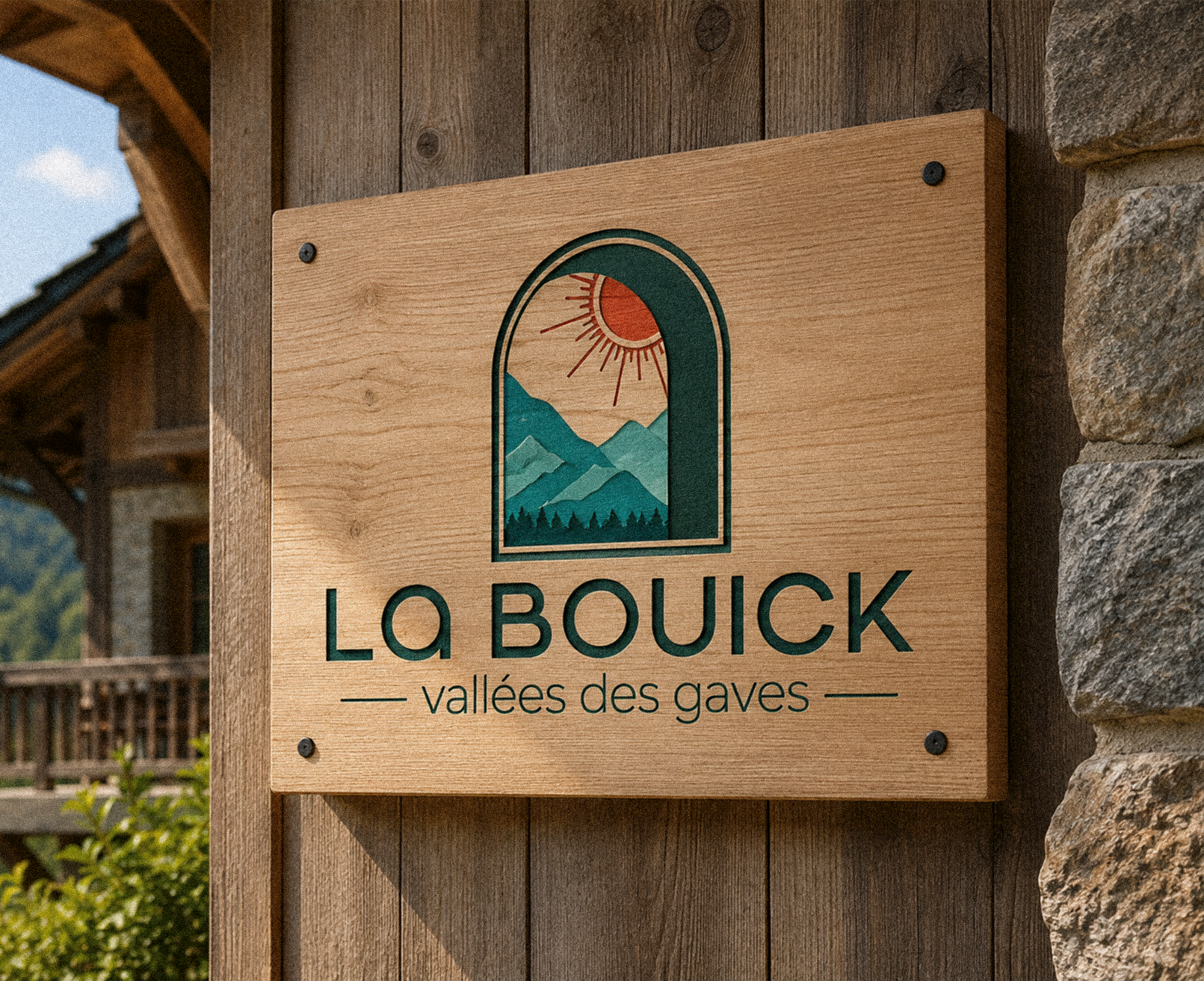Mockup panneau bois La Bouick